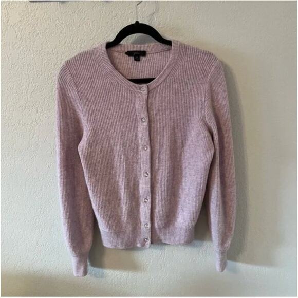 J. Crew Purple Jewel Button Ribbed Cardigan Sweater - Picture 3 of 8